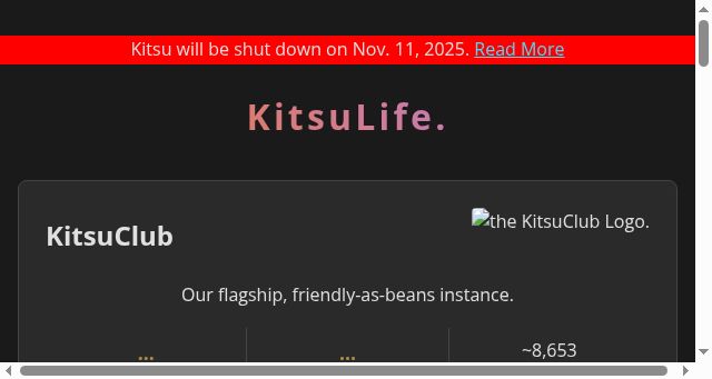 Screenshot of kitsu.life