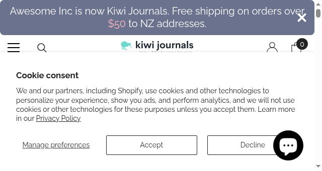 Screenshot of kiwijournals.com