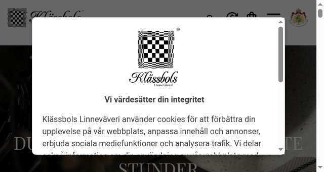 Screenshot of klassbols.se