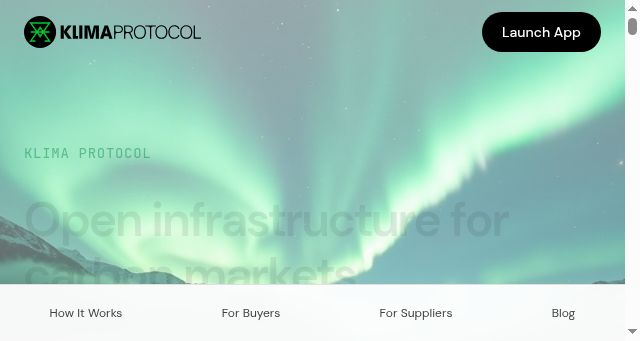 Screenshot of klimadao.finance