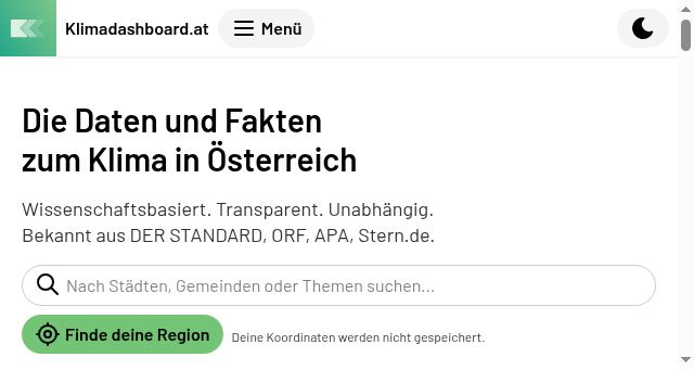 Screenshot of klimadashboard.at
