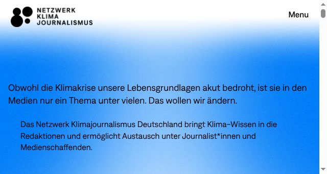 Screenshot of klimajournalismus.de