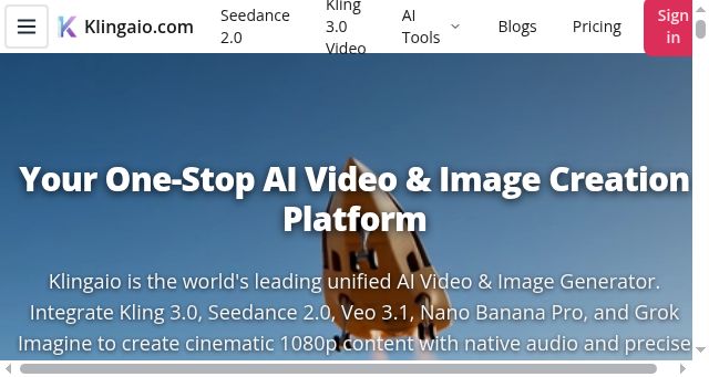 Screenshot of klingaio.com