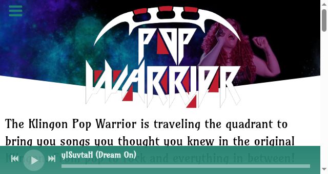 Screenshot of klingonpopwarrior.com