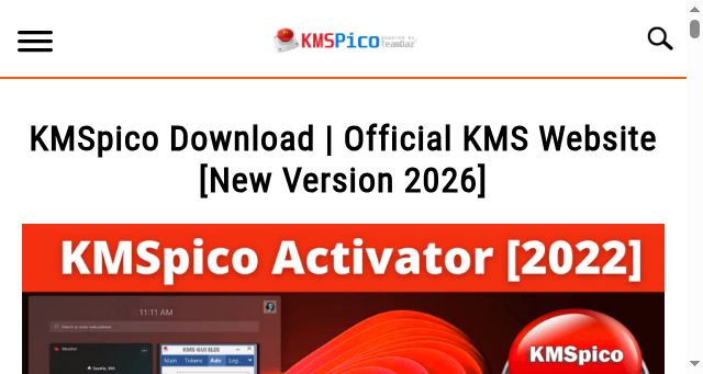 Screenshot of kmspico.io