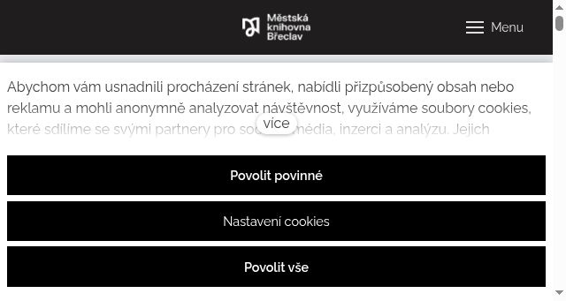 Screenshot of knihovnabreclav.cz