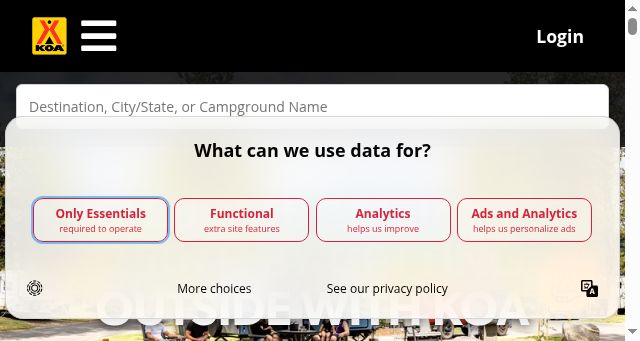 Screenshot of koa.com