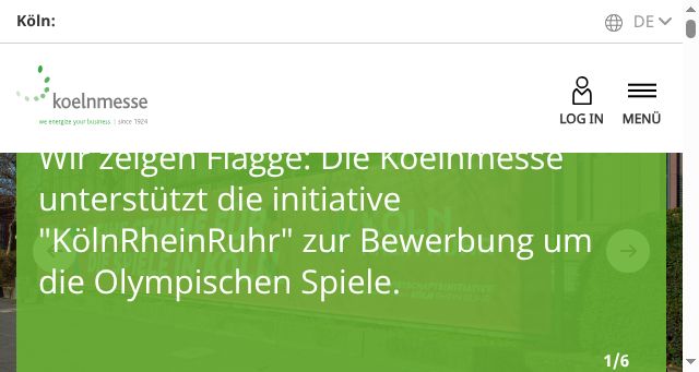 Screenshot of koelnmesse.de