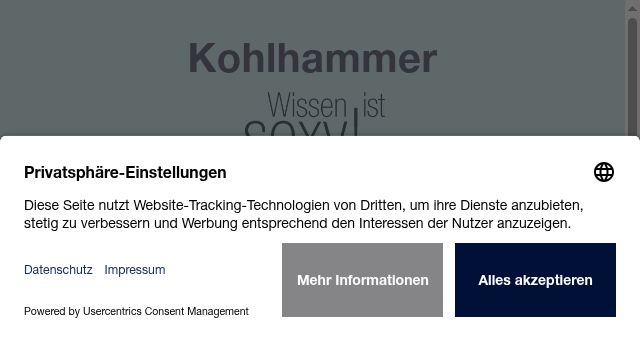 Screenshot of kohlhammer.de