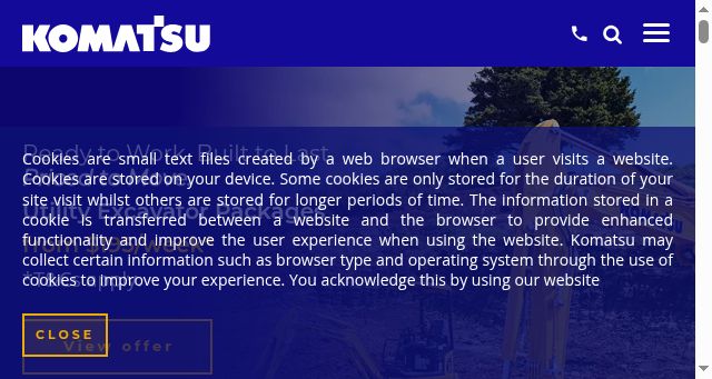 Screenshot of komatsu.co.nz