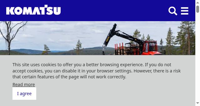 Screenshot of komatsuforest.com.au