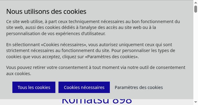 Screenshot of komatsuforest.fr