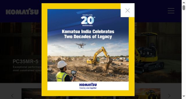Screenshot of komatsuindia.in