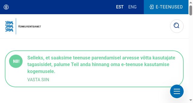 Screenshot of konkurentsiamet.ee