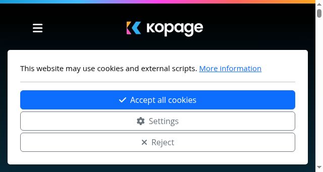 Screenshot of kopage.com