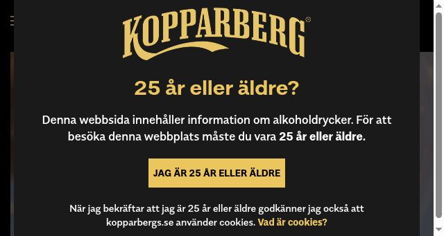 Screenshot of kopparbergs.se