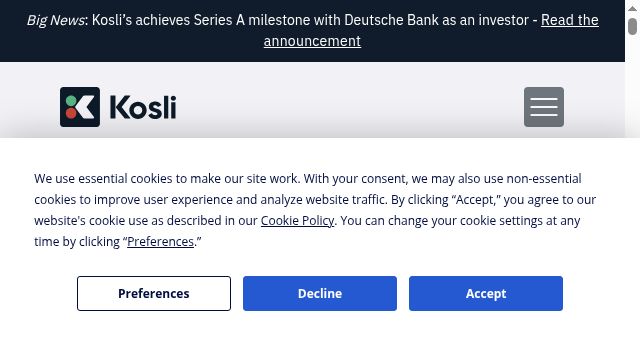 Screenshot of kosli.com