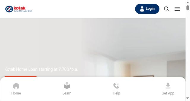 Screenshot of kotak.com