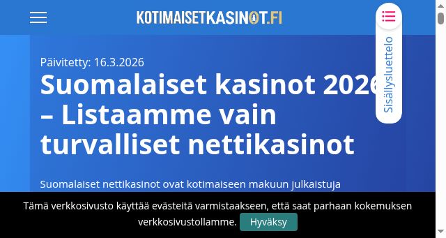 Screenshot of kotimaisetkasinot.fi