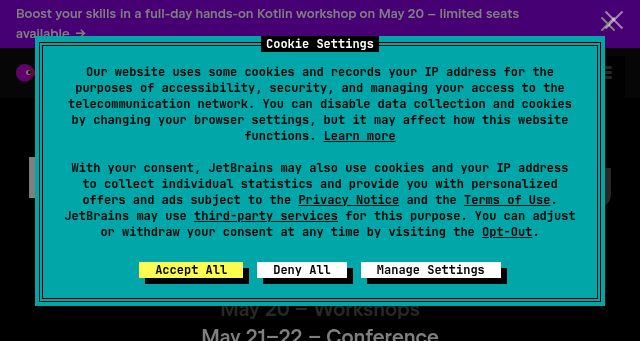 Screenshot of kotlinconf.com