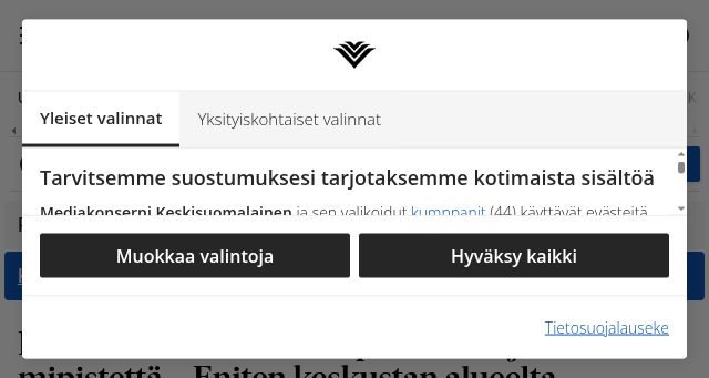 Screenshot of kouvolansanomat.fi