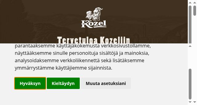 Screenshot of kozelbeer.fi