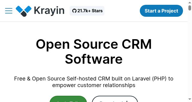 Screenshot of krayincrm.com