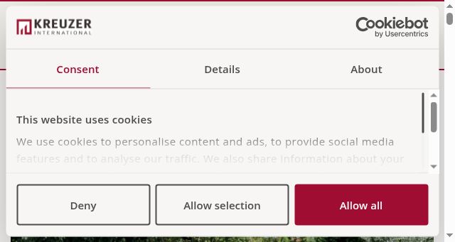 Screenshot of kreuzer-gmbh.com