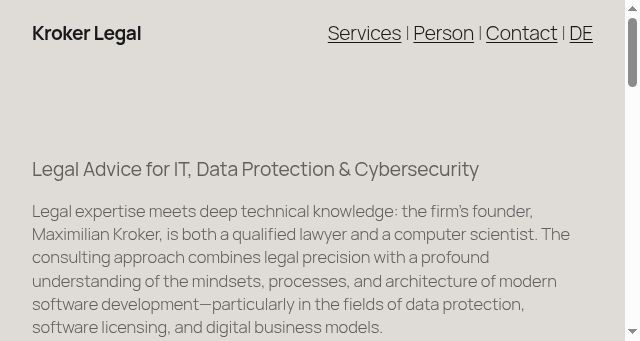 Screenshot of kroker.legal