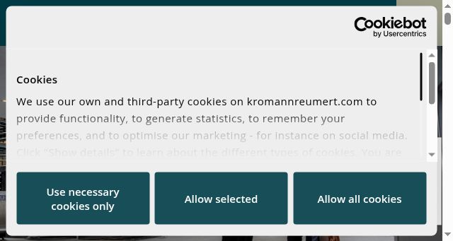 Screenshot of kromannreumert.com