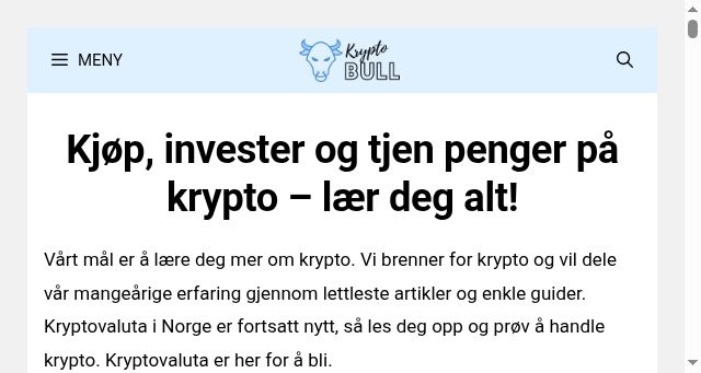 Screenshot of kryptobull.no