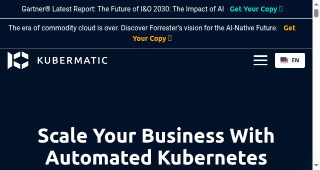 Screenshot of kubermatic.com