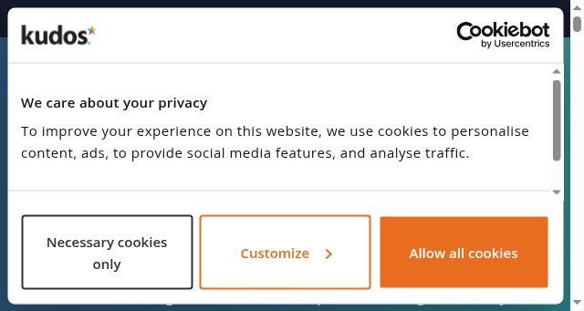 Screenshot of kudos.com