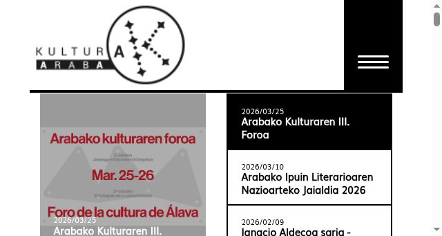 Screenshot of kulturaraba.eus