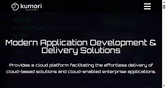 Screenshot of kumori.systems