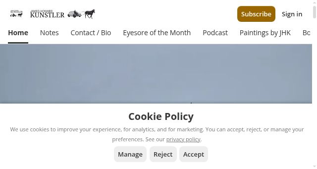 Screenshot of kunstler.com