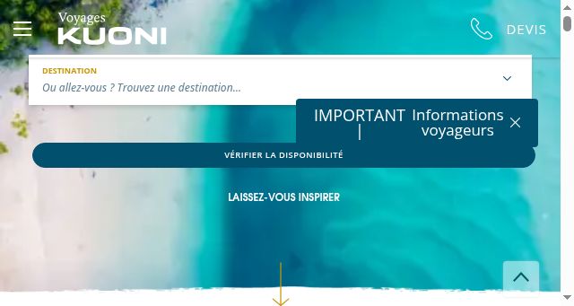 Screenshot of kuoni.fr