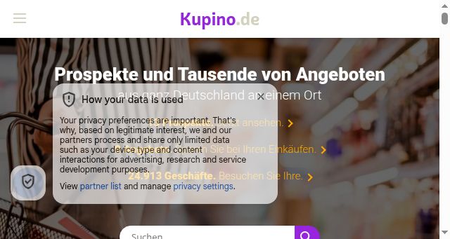 Screenshot of kupino.de