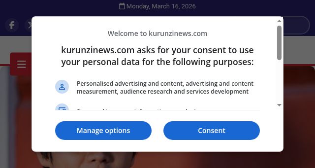 Screenshot of kurunzinews.com