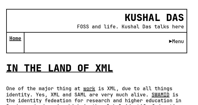 Screenshot of kushaldas.in