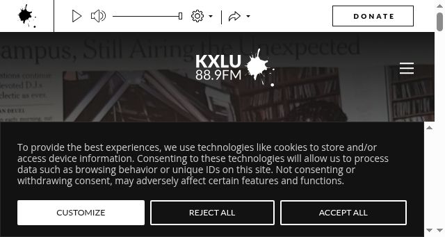 Screenshot of kxlu.com