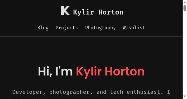 Screenshot of kylir.com
