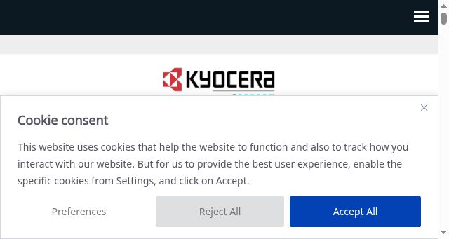 Screenshot of kyocera-avx.com