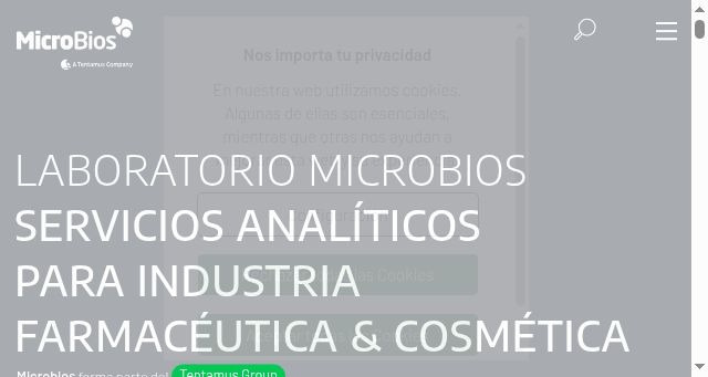 Screenshot of laboratoriomicro-bios.com