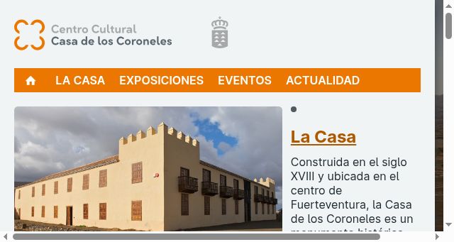 Screenshot of lacasadeloscoroneles.org