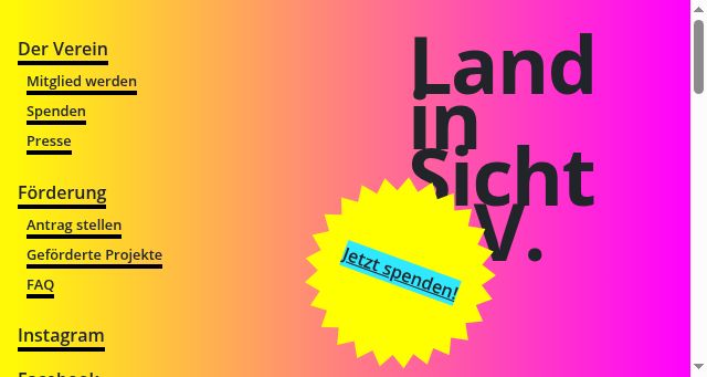 Screenshot of land-in-sicht-ev.de