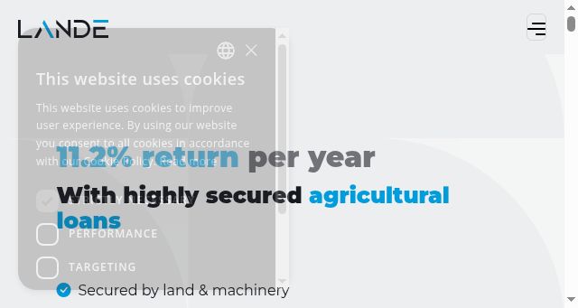 Screenshot of lande.finance