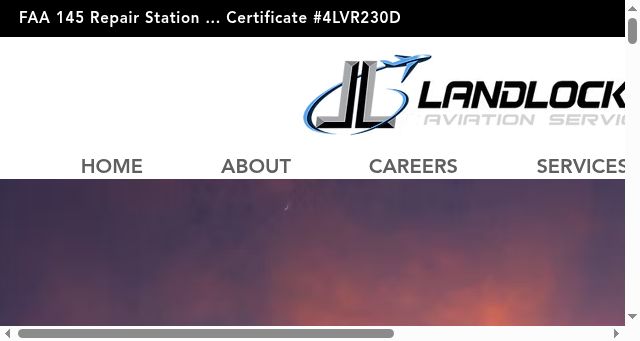 Screenshot of landlockedaviation.com
