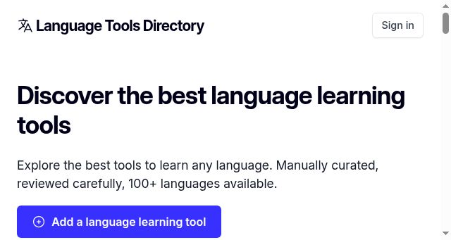 Screenshot of languagetools.directory