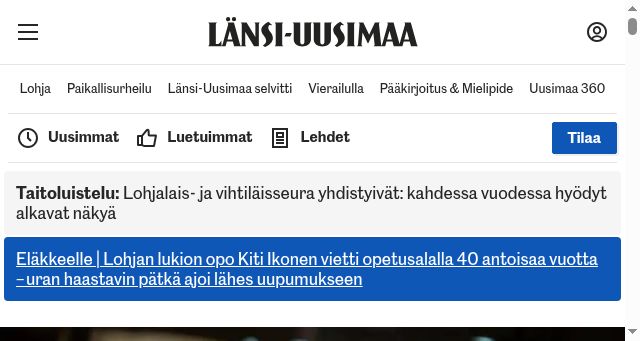 Screenshot of lansi-uusimaa.fi